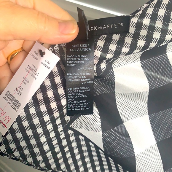 WHBM Gingham Silk Scarf - NWT’s - Picture 7 of 10